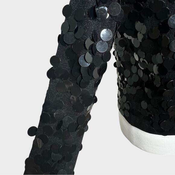 Joseph A Black Silk Bangle Sequined Cardigan Sweater S Petite VTG Y2K 90s Retro - Picture 5 of 10